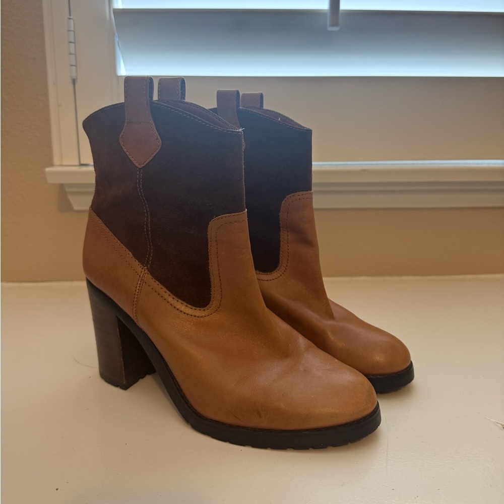 Ralph Lauren Brown and Tan Women's Ankle Boots